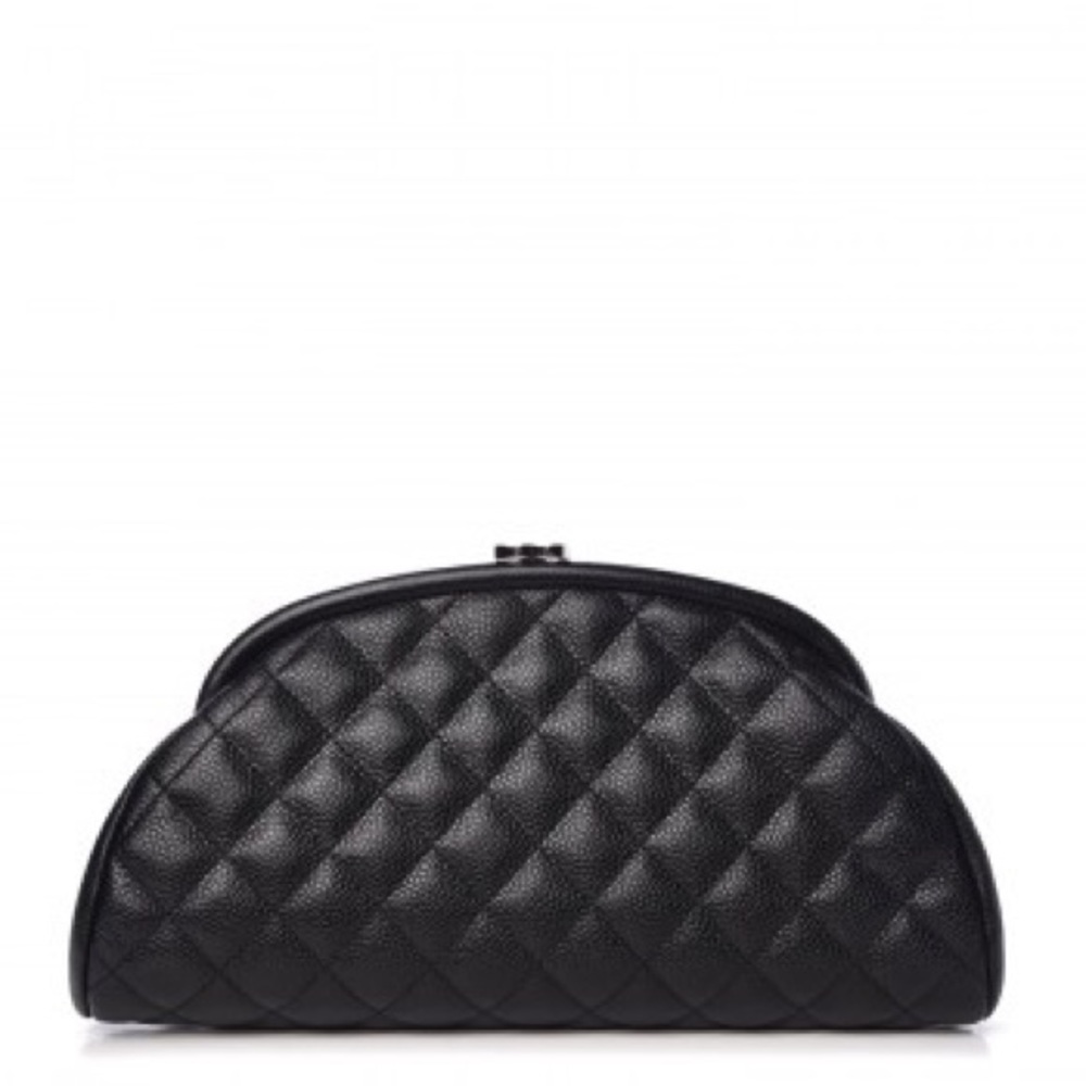 CHANEL Caviar Quilted Timeless Clutch Black